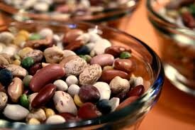 Closeup of Different Beans in a Glass Bowl